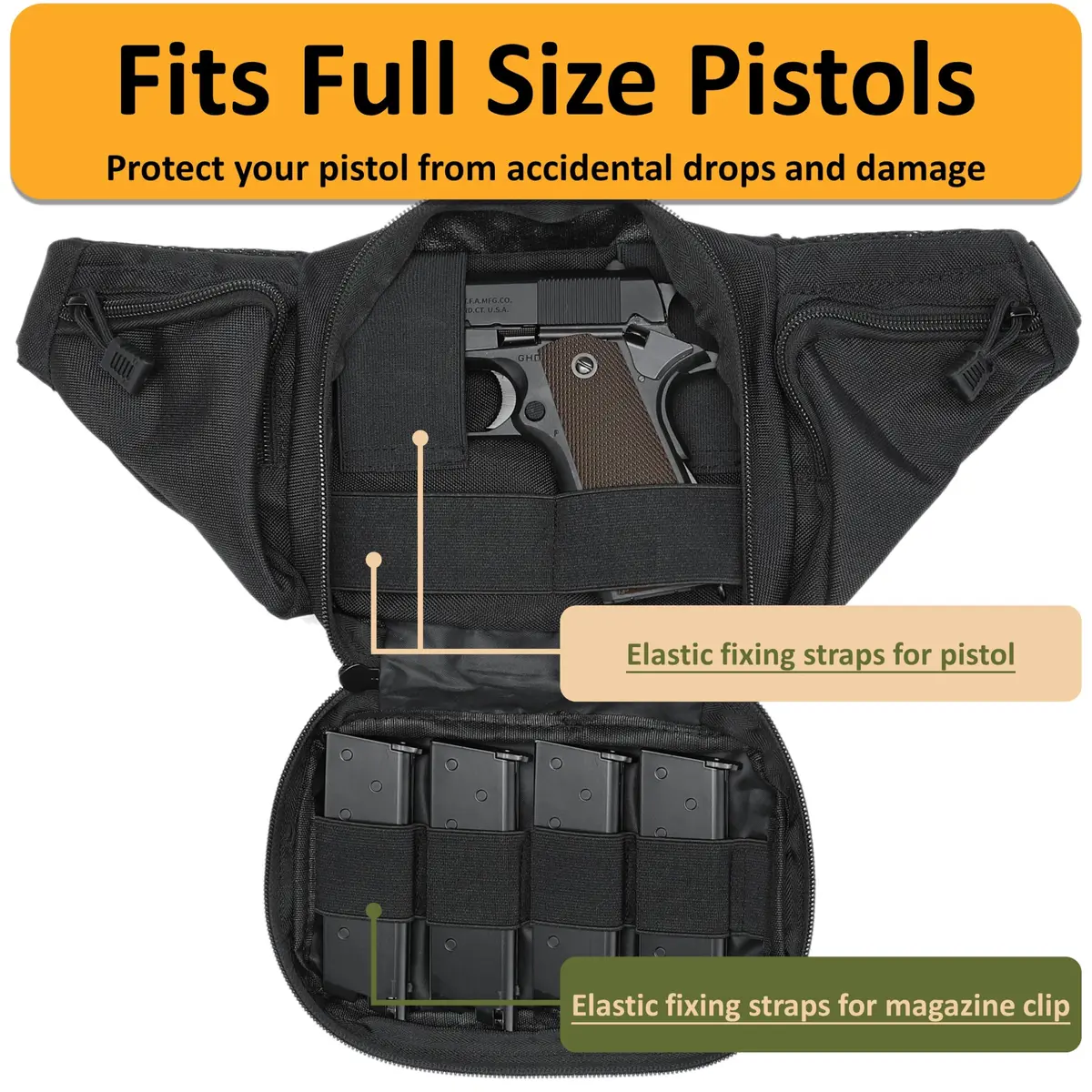 DEYACE Concealed Carry Tactical Fanny Pack for Men | Quick-Release Metal Buckle, Water-Resistant, 1 Pack - view 3