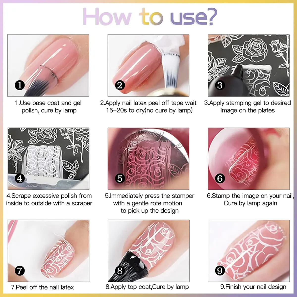 Biutee 15PCS Nail Stamping Plates Set with Silicone Stamper & Scraper | Professional DIY Manicure Tool Kit - view 8
