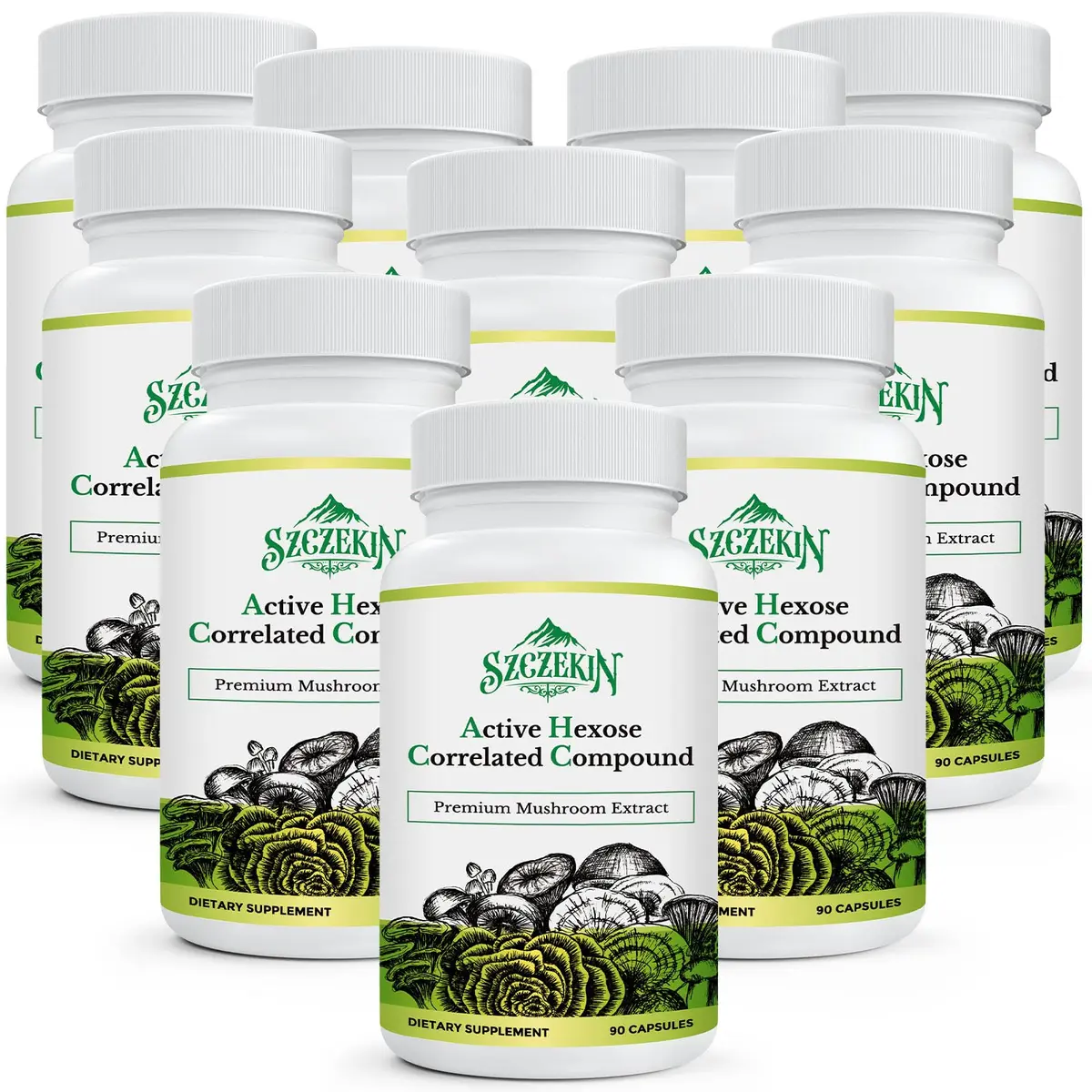 SZCZEKIN Active Hexose Correlated Compound 1500 mg Supplement | Immune & Liver Support with Mushroom Extracts (90 Veggie Capsules) - main product image