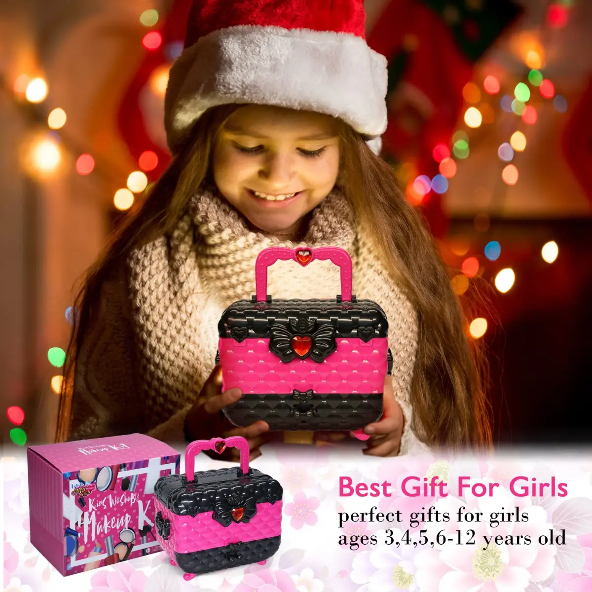 Mrabbitoo Kids Makeup Set Rose 57 Pcs | Pretend Play Toy for Girls Ages 3-12 - view 6