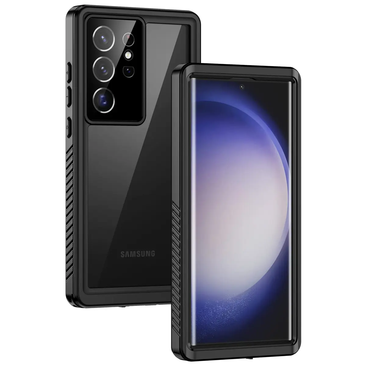 Lanhiem Samsung Galaxy S23 Ultra Phone Case, IP68 Waterproof Dustproof, Shockproof, Built-in Screen Protector, Black - main product image
