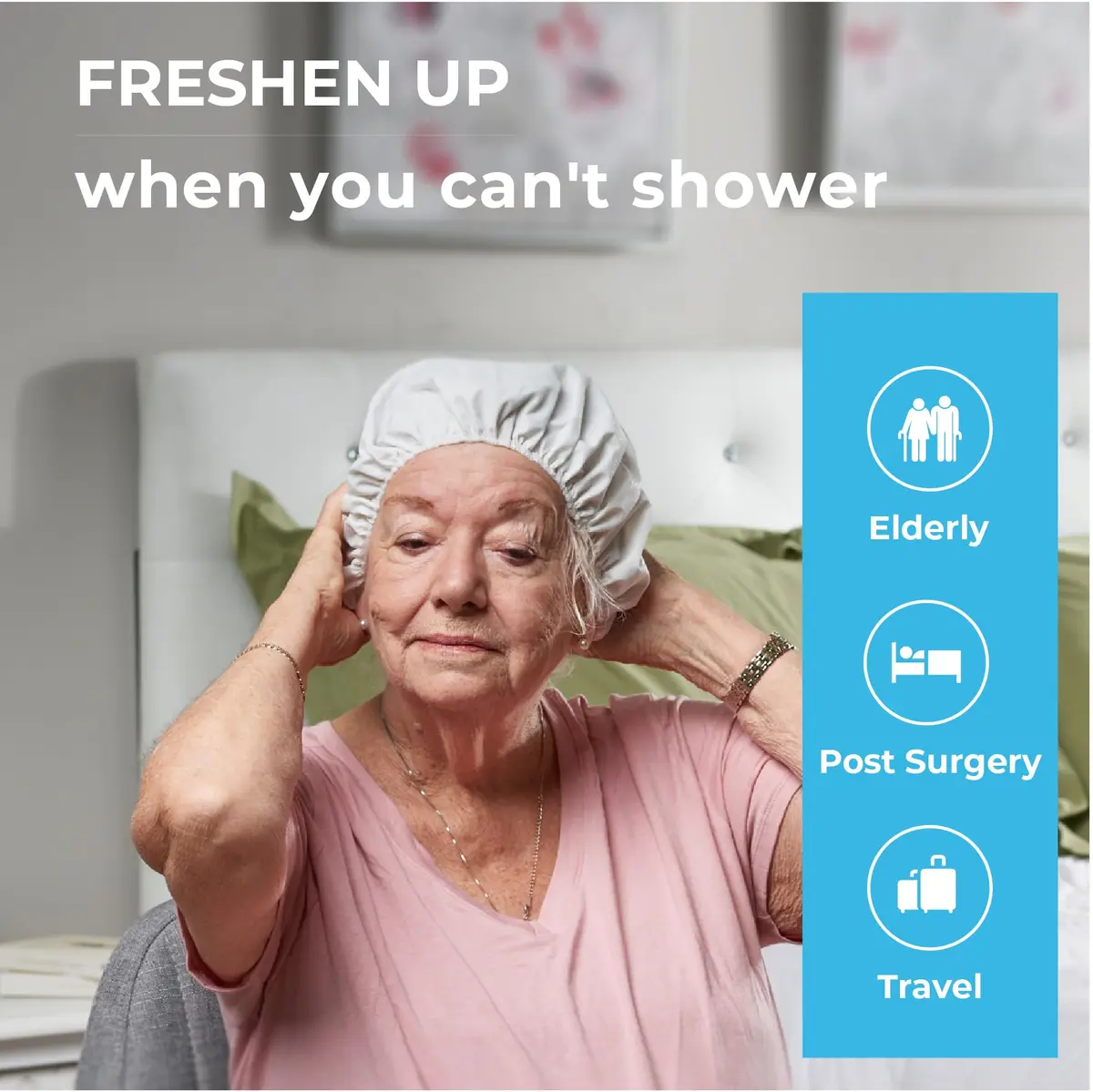 Scrubzz Rinse-Free Shampoo Caps No Rinse for Elderly & Bedridden, 6 Pack | Waterless Hair Wash Solution - view 2