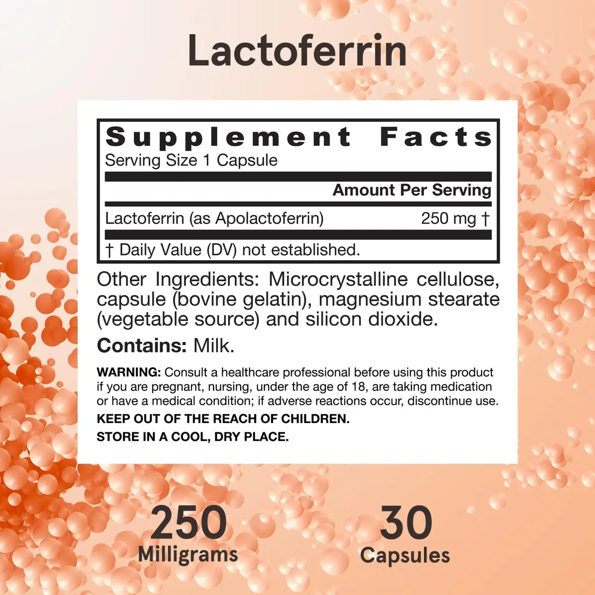 Jarrow Formulas Lactoferrin Capsules 250 mg (30 Count) | Immune Support & Iron Absorption - view 6