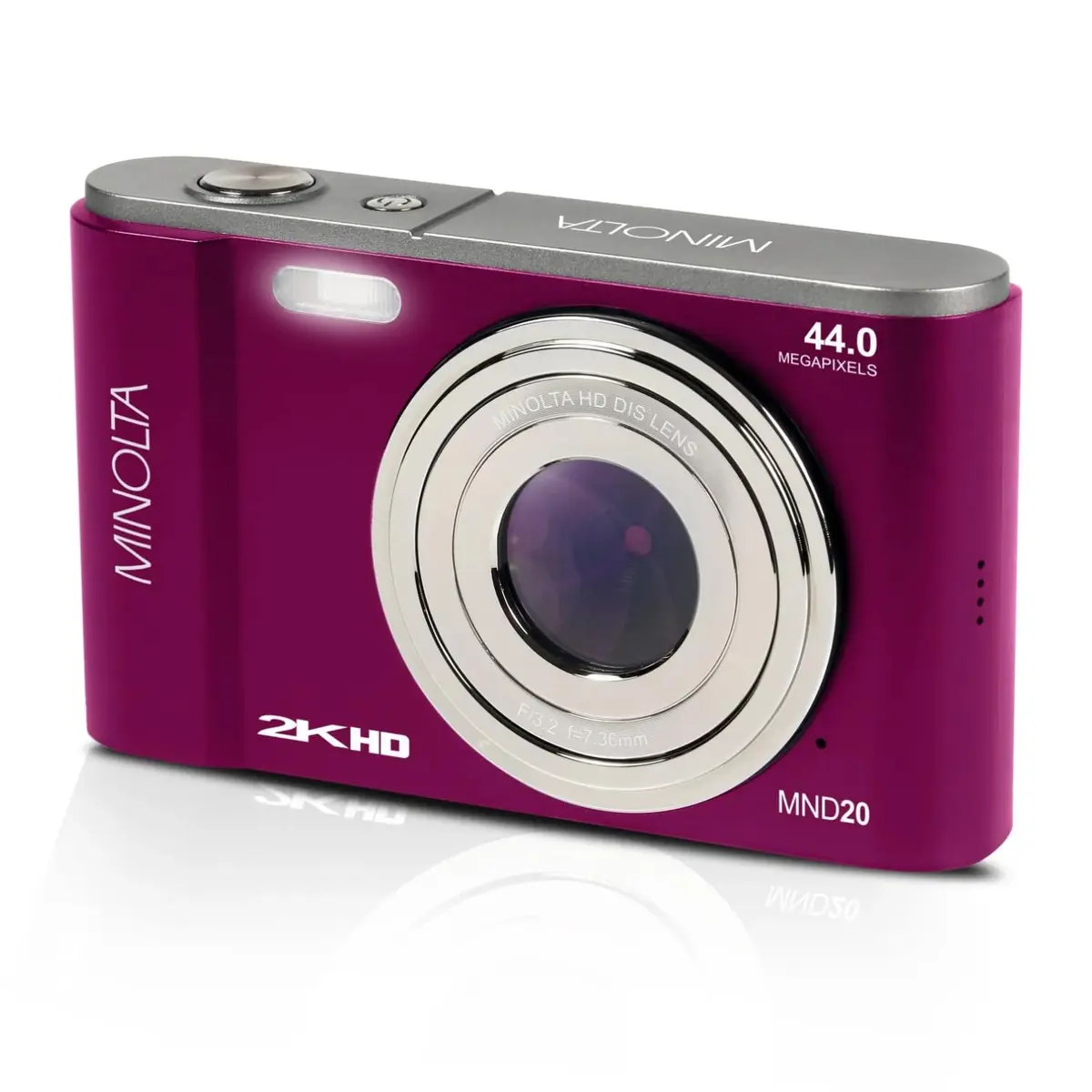 Minolta MND20 44MP Digital Camera 2.7K Ultra HD | Compact, 16X Zoom, Magenta - main product image