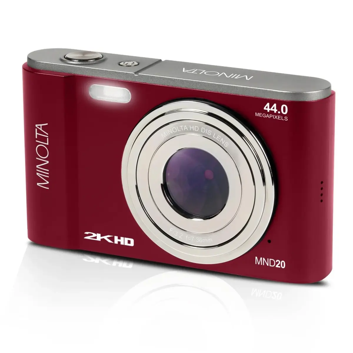Minolta MND20 44 MP Digital Camera in Red | 2.7K Ultra HD Video & 16X Zoom - main product image