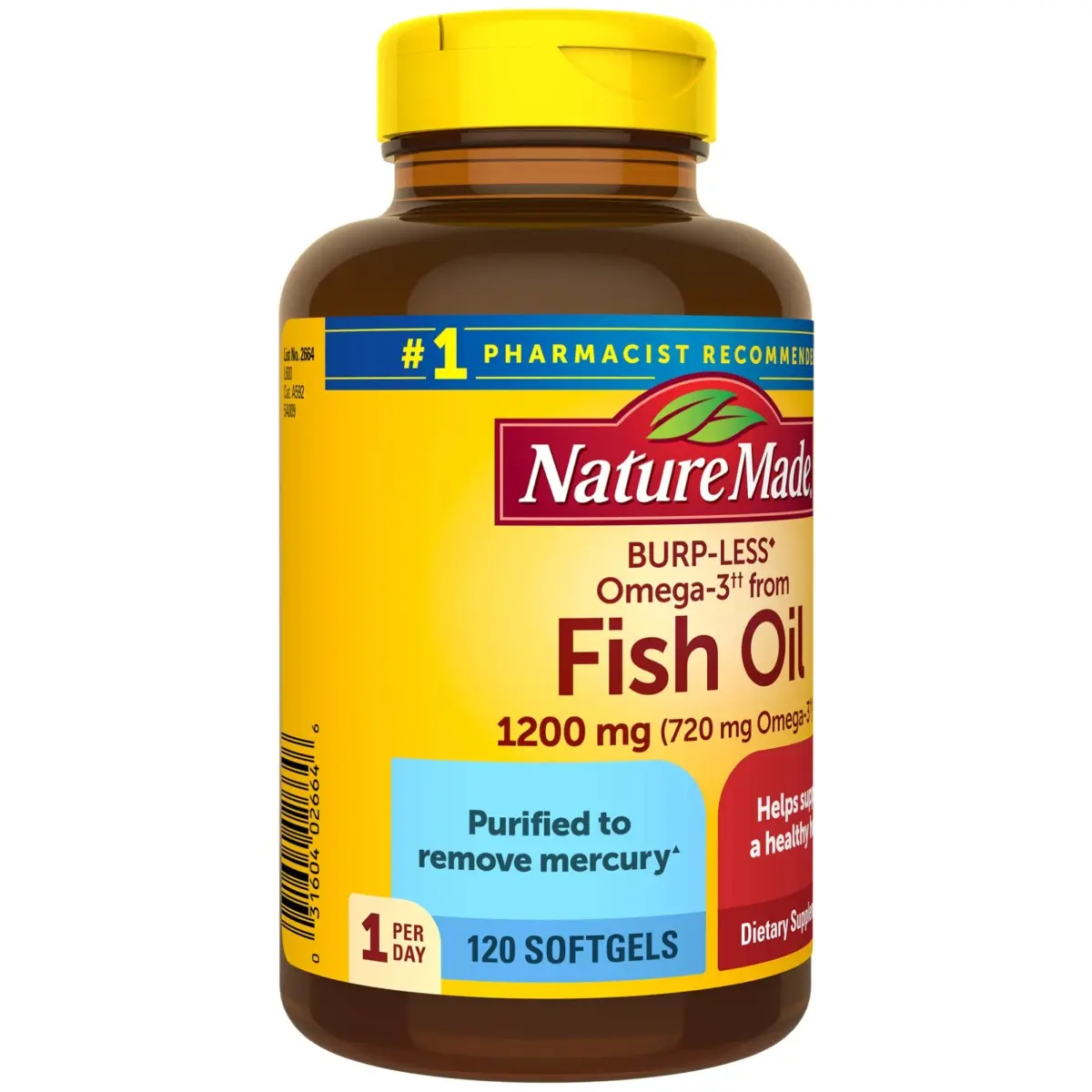 Nature Made Burp-Less Fish Oil 1200 mg Softgels (360 Count, 3 Bottles) | Heart, Brain & Eye Health Support - view 7