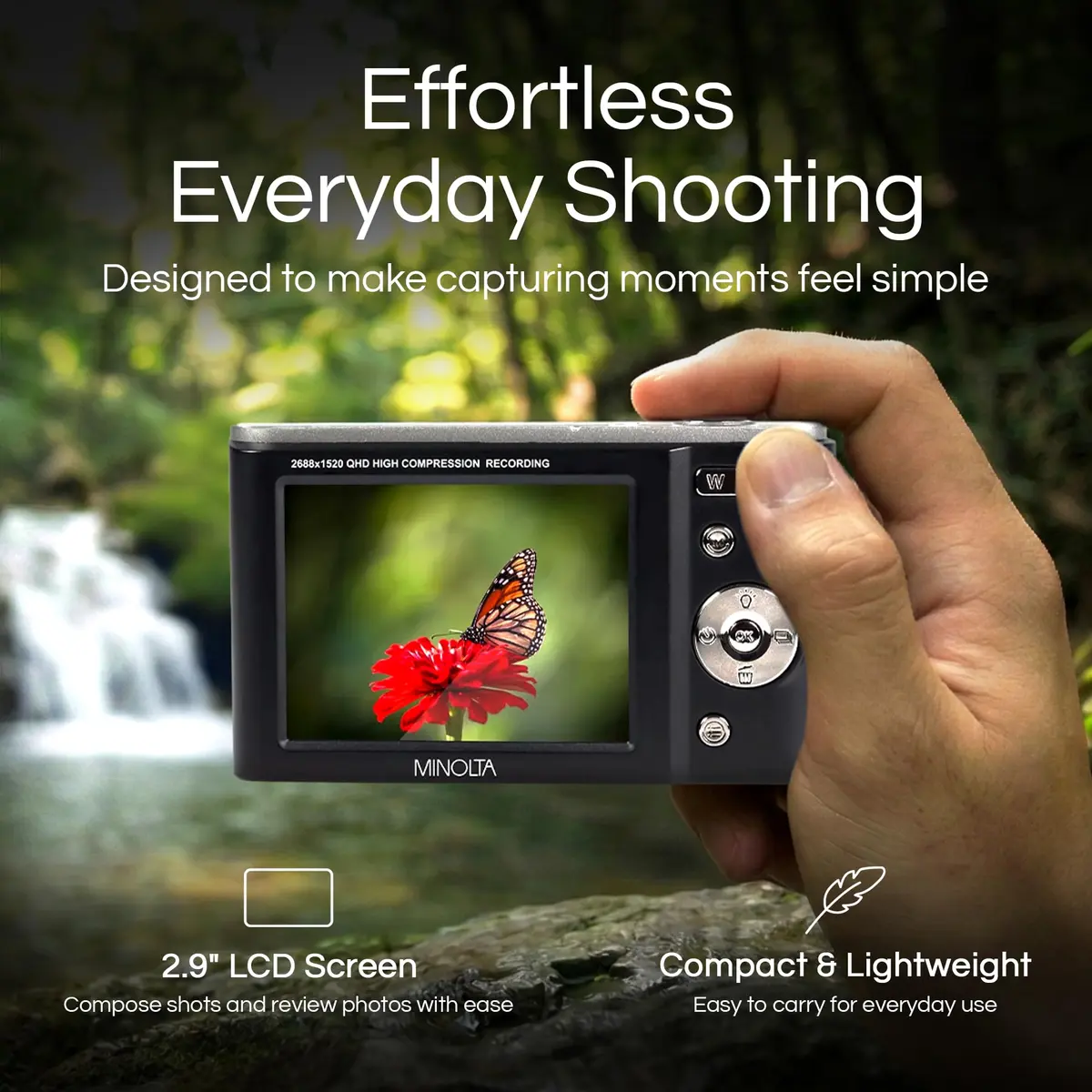 Minolta MND20 44MP Digital Camera 2.7K Ultra HD | Compact, 16X Zoom, 44MP CMOS Sensor - view 3