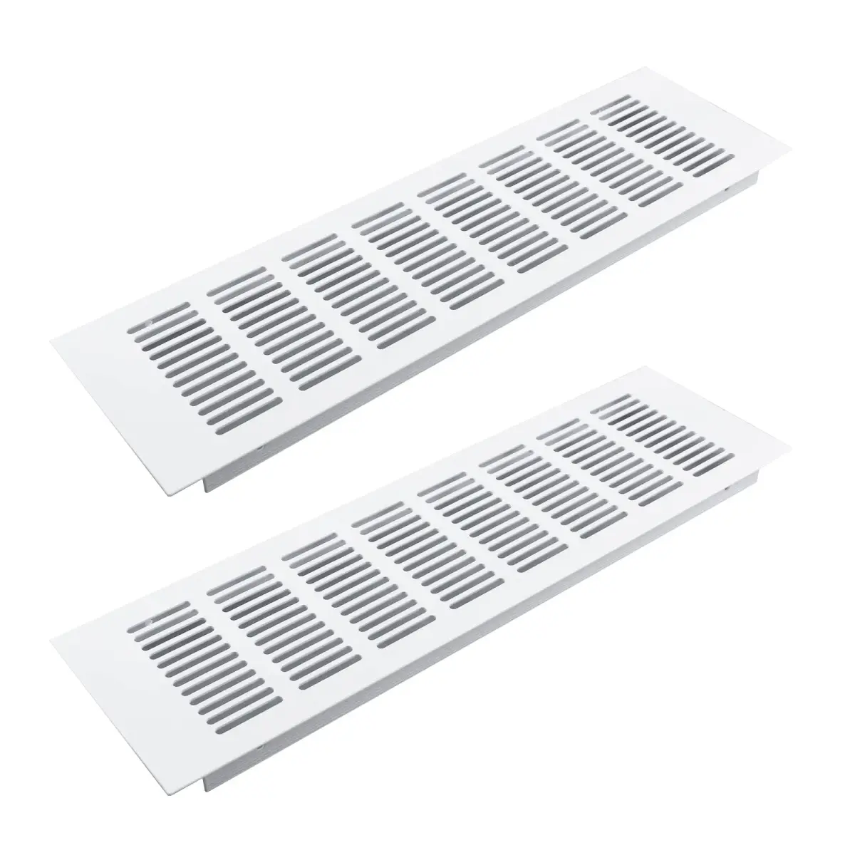 Geesatis White Air Vent Covers, 13.8 x 4 Inch, Pack of 2 | Rust-Proof Aluminum Alloy for Cabinets & Closets - main product image