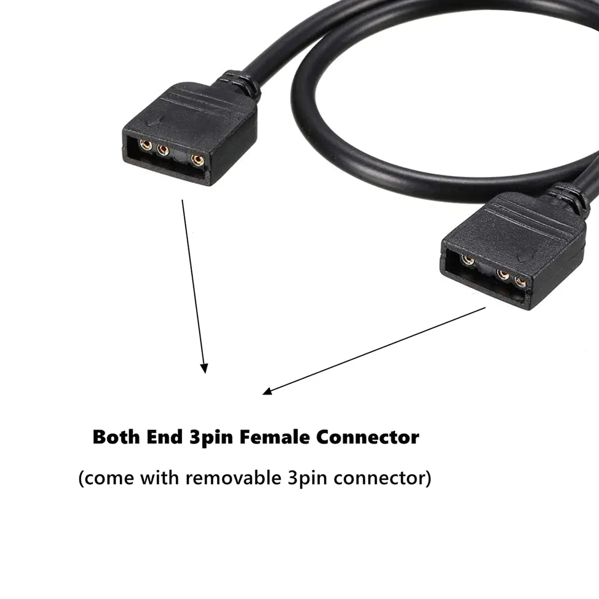 Yakuri 5V Argb 3-Pin Extension Cable 12inch | RGB Interface Extension for Motherboards - view 5