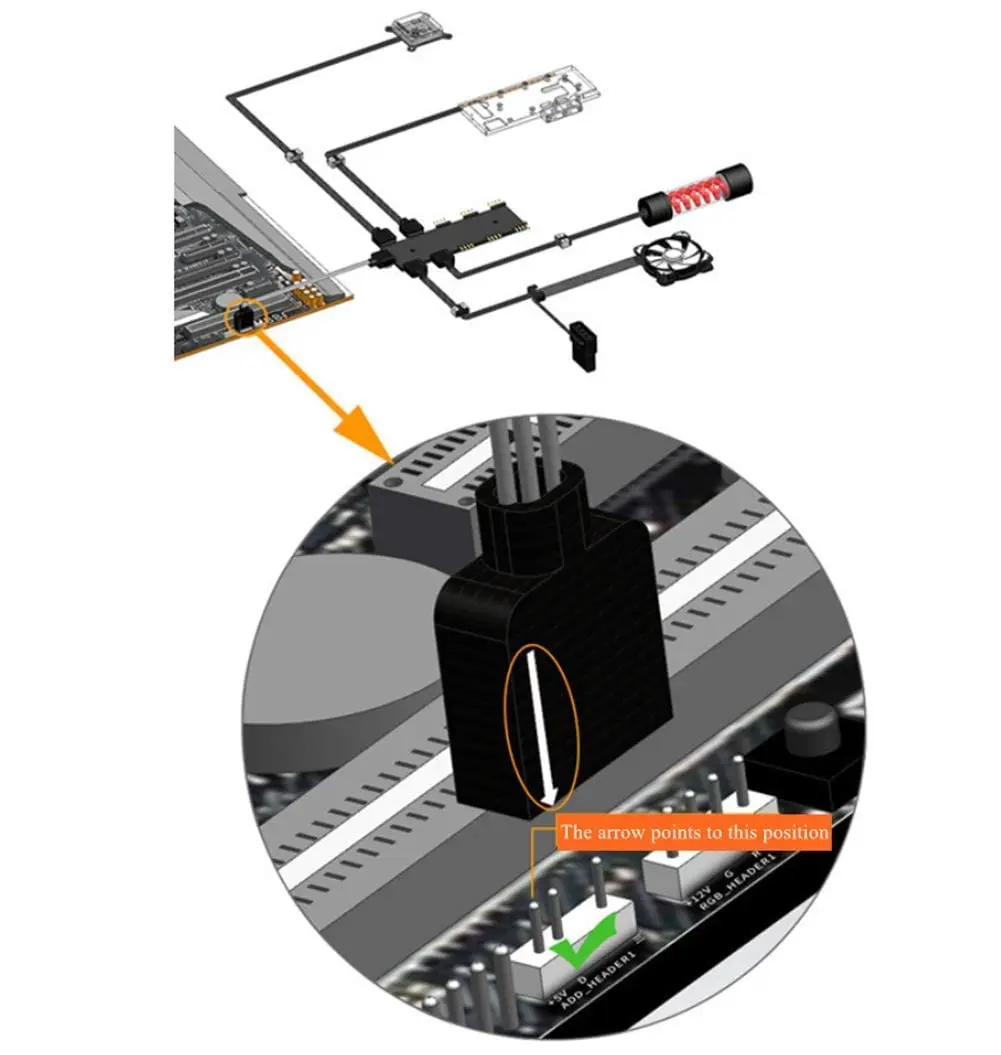 Yakuri 5V Argb 3-Pin Extension Cable 12inch | RGB Interface Extension for Motherboards - view 2