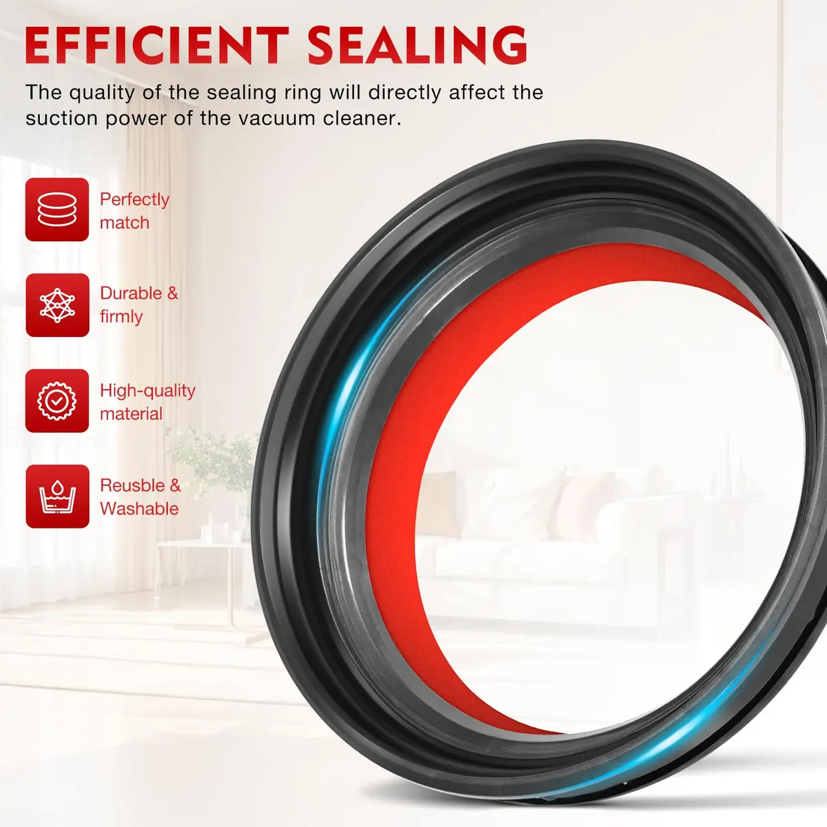 Kuflant Dust Bin Sealing Ring Compatible with Dyson Cyclone V10 SV12 | Durable, High-Quality Replacement - view 6