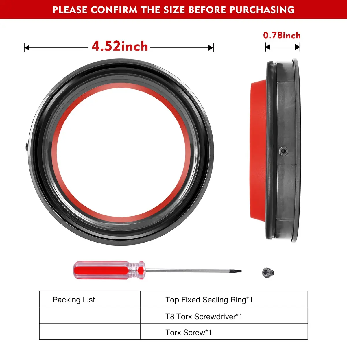 Kuflant Dust Bin Sealing Ring Compatible with Dyson Cyclone V10 SV12 | Durable, High-Quality Replacement - view 2