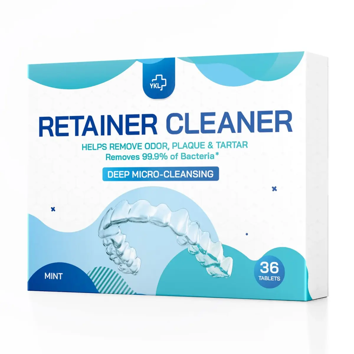 YKL Retainer & Denture Cleaner Tablets 36 Count (Pack of 1) | Cleans Dental Appliances with Mint Flavor - main product image