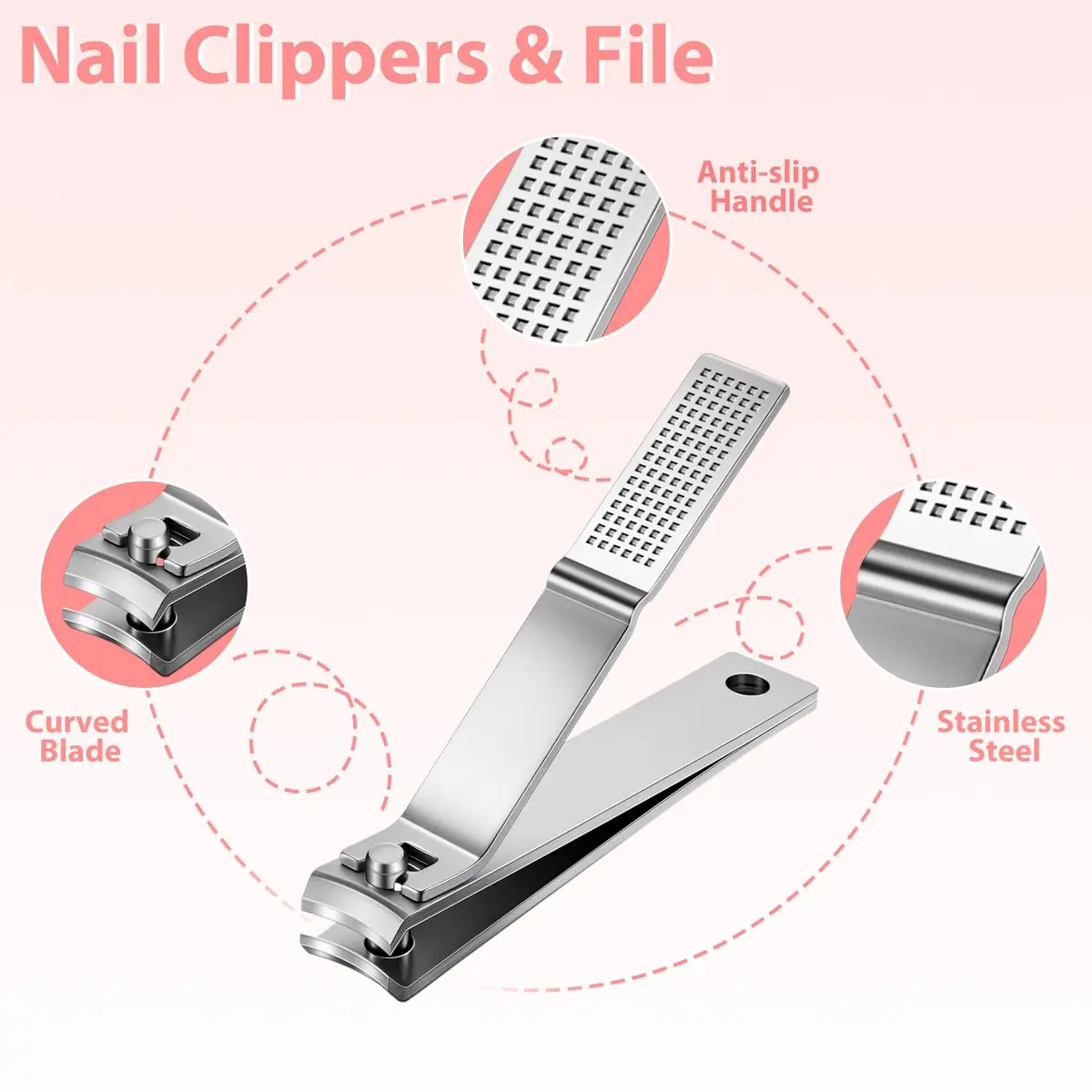 MORGLES Tweezers Set for Men 9 Pcs Nail Clipper Kit with Case for Grooming | Stainless Steel, Travel-Ready - view 5