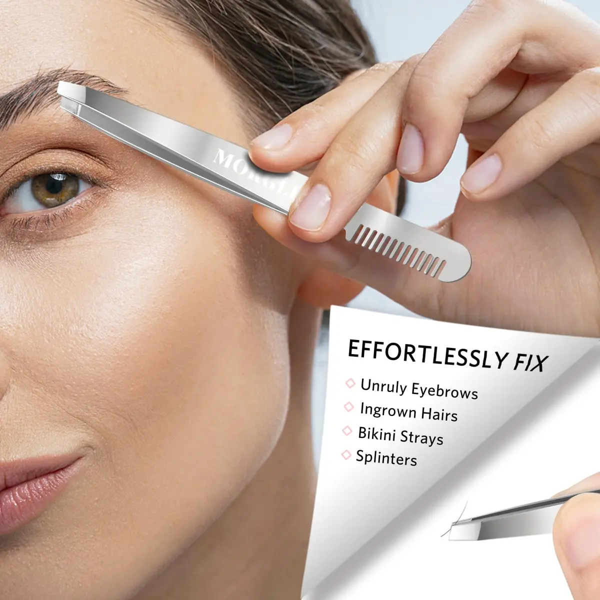 MORGLES Tweezers Set for Men 9 Pcs Nail Clipper Kit with Case for Grooming | Stainless Steel, Travel-Ready - view 3