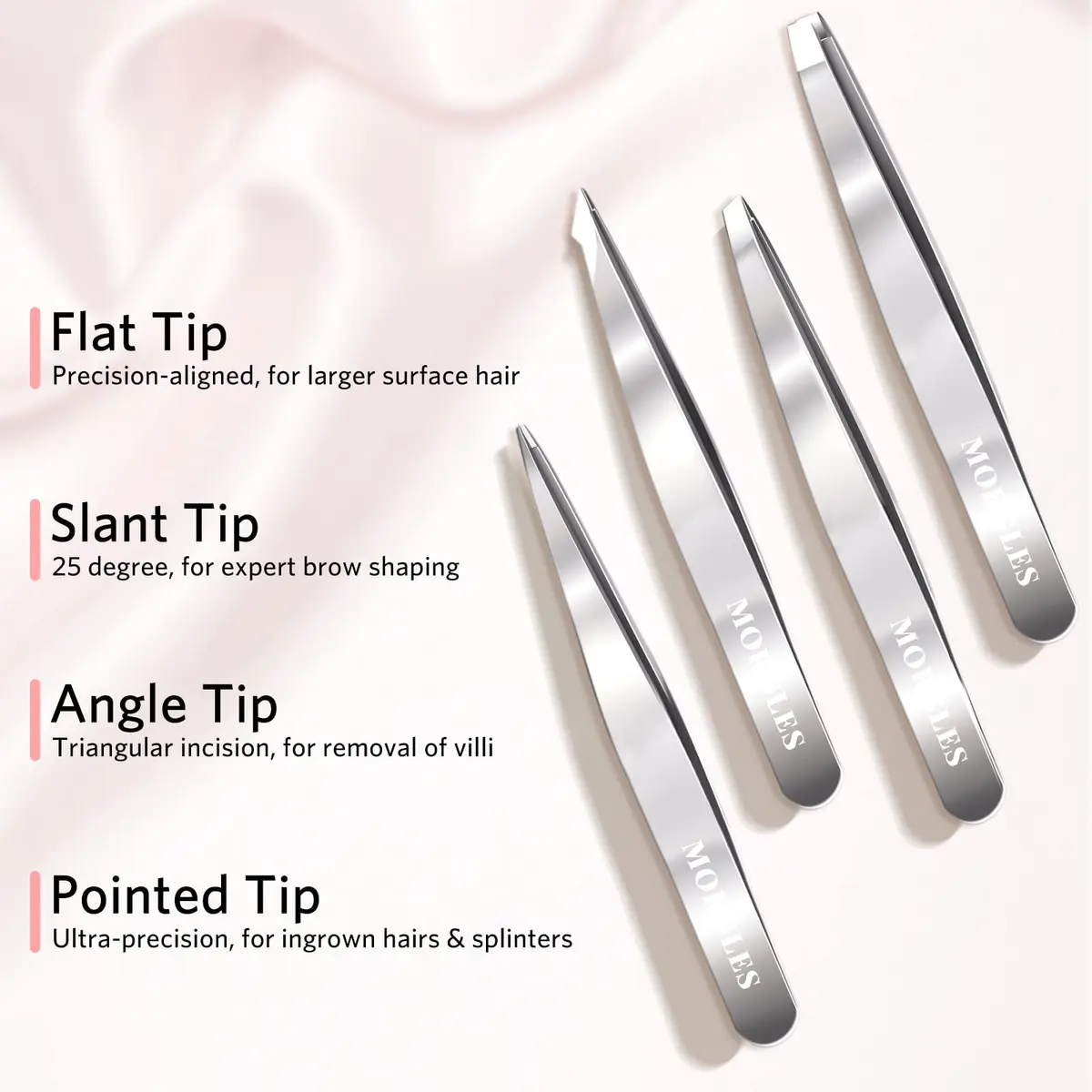 MORGLES Tweezers Set for Men 9 Pcs Nail Clipper Kit with Case for Grooming | Stainless Steel, Travel-Ready - view 4