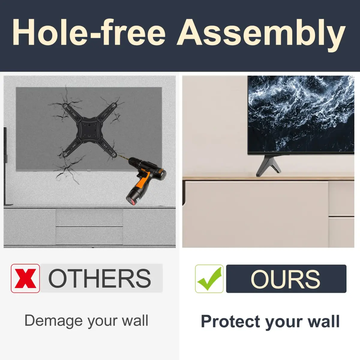 Maozhren Replacement TV Stand Legs for LG 49-55 Inch TVs | Includes Screws & Instructions - view 5