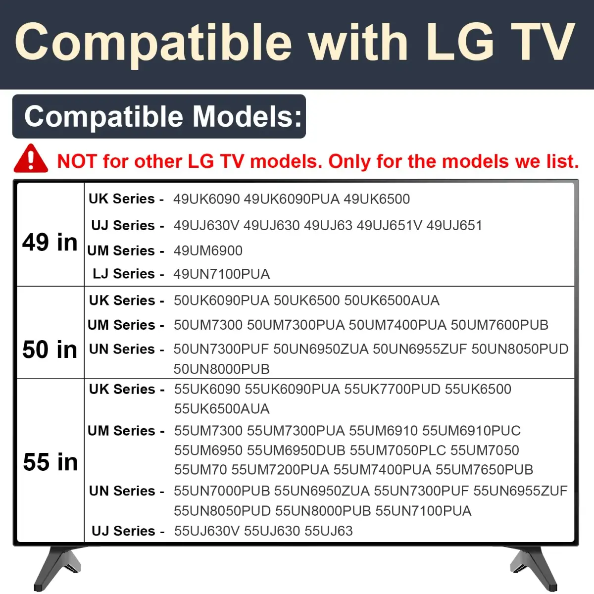 Maozhren Replacement TV Stand Legs for LG 49-55 Inch TVs | Includes Screws & Instructions - view 3