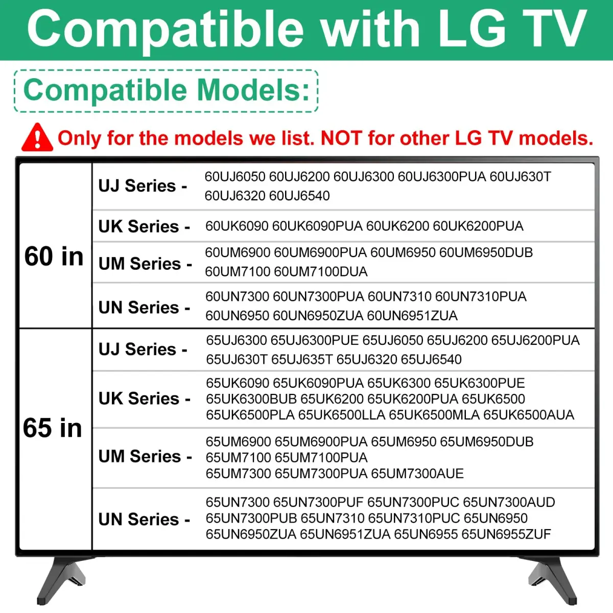 Maozhren TV Stand Legs for LG 60-65 Inch TVs | MAM643875 Replacement Base with Screws - view 2