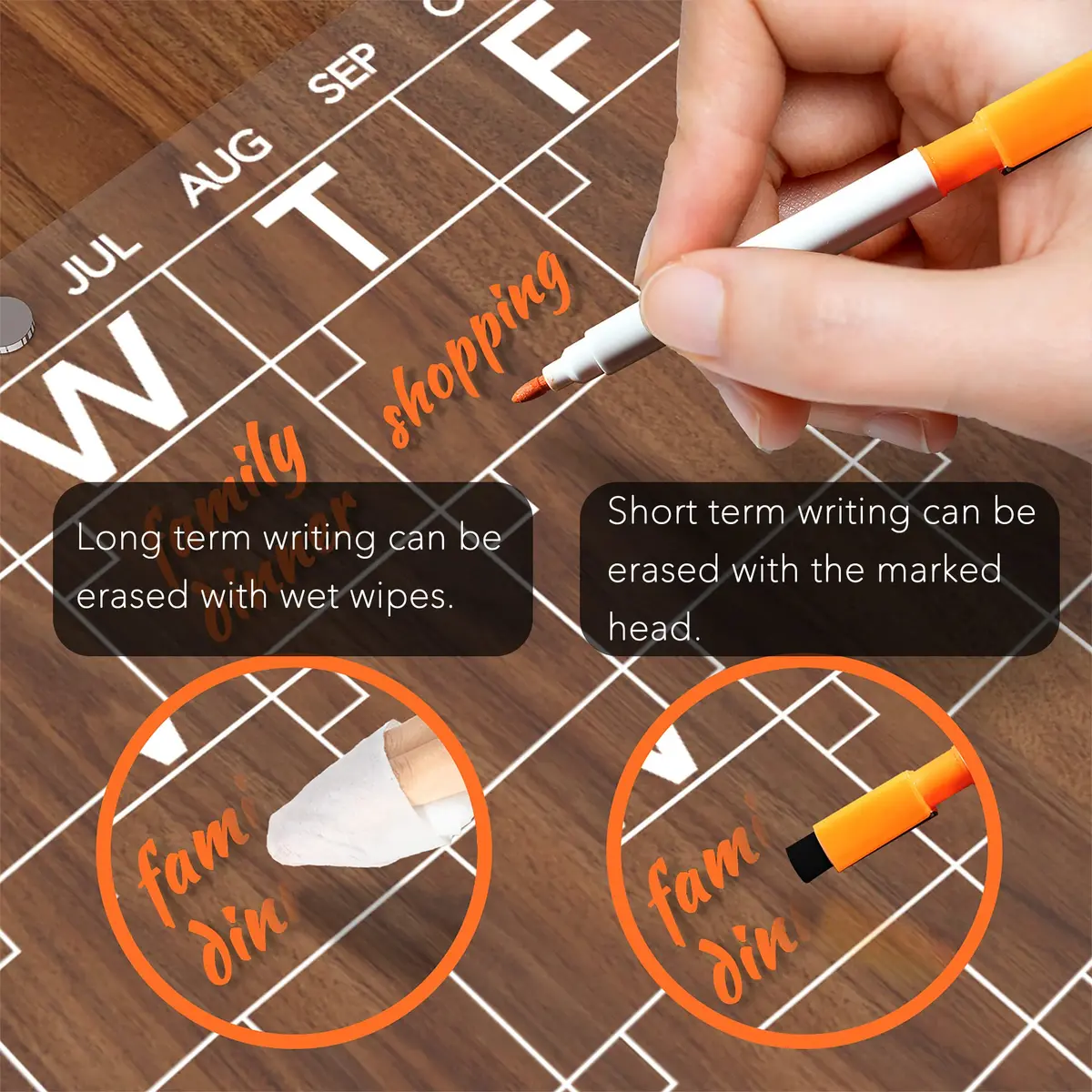 Neatsure Clear Acrylic Magnetic Dry Erase Board Calendar for Fridge 15"x11" (38cm x 28cm) | Organize Your Life - view 4