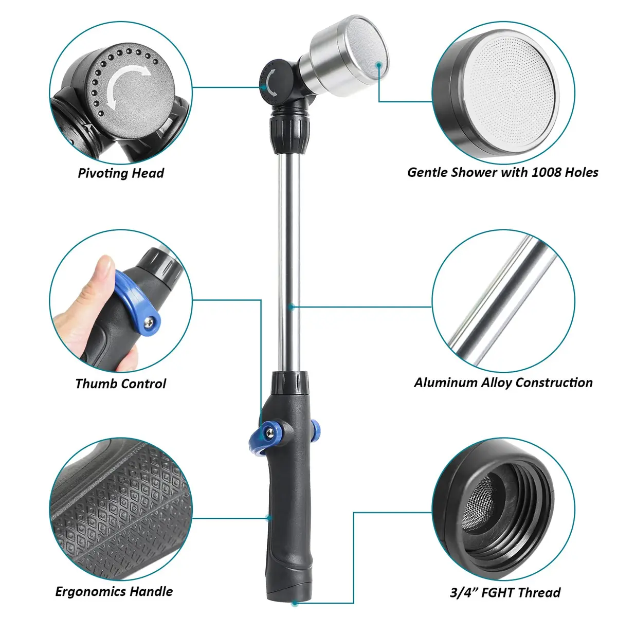 STYDDI Soft Rain Watering Wand 18” | Gentle Spray Garden Tool for Delicate Plants - view 3