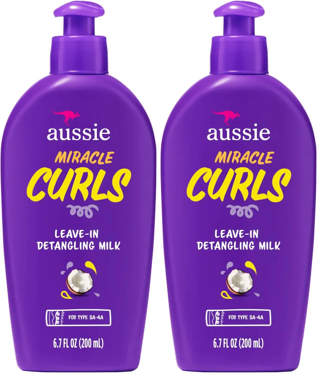 Aussie Miracle Curls Detangling Milk Leave-In Conditioner 333ml (10.74 Fl Oz) | Coconut & Jojoba Oil for Curly Hair - main product image
