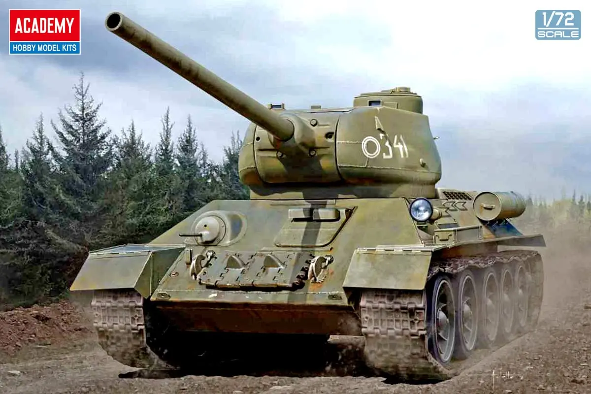 Academy 13421 1/72 Soviet Army T-34-85 Medium Tank Model Kit | Unassembled Plastic Kit for Art & Hobby - view 6