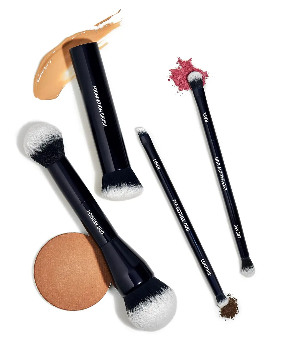 Lune+Aster Eyeshadow Duo Brush | Vegan Bristles, Dual-Ended, Aluminum Handle - view 7