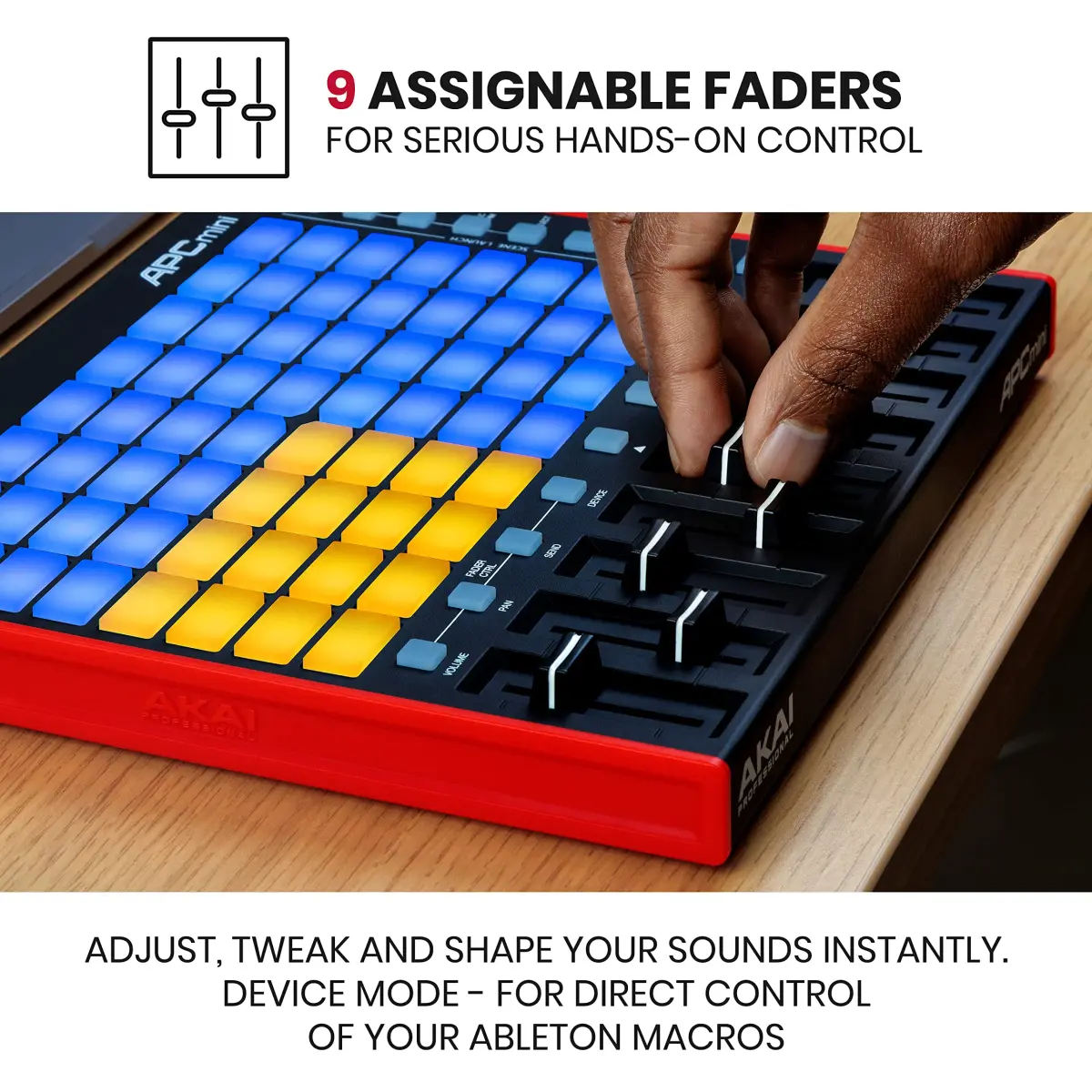 Akai Professional APC Mini MK2 USB MIDI Pad Controller | 64 RGB Pads, 9 Faders, Ableton Live Lite Included - view 4