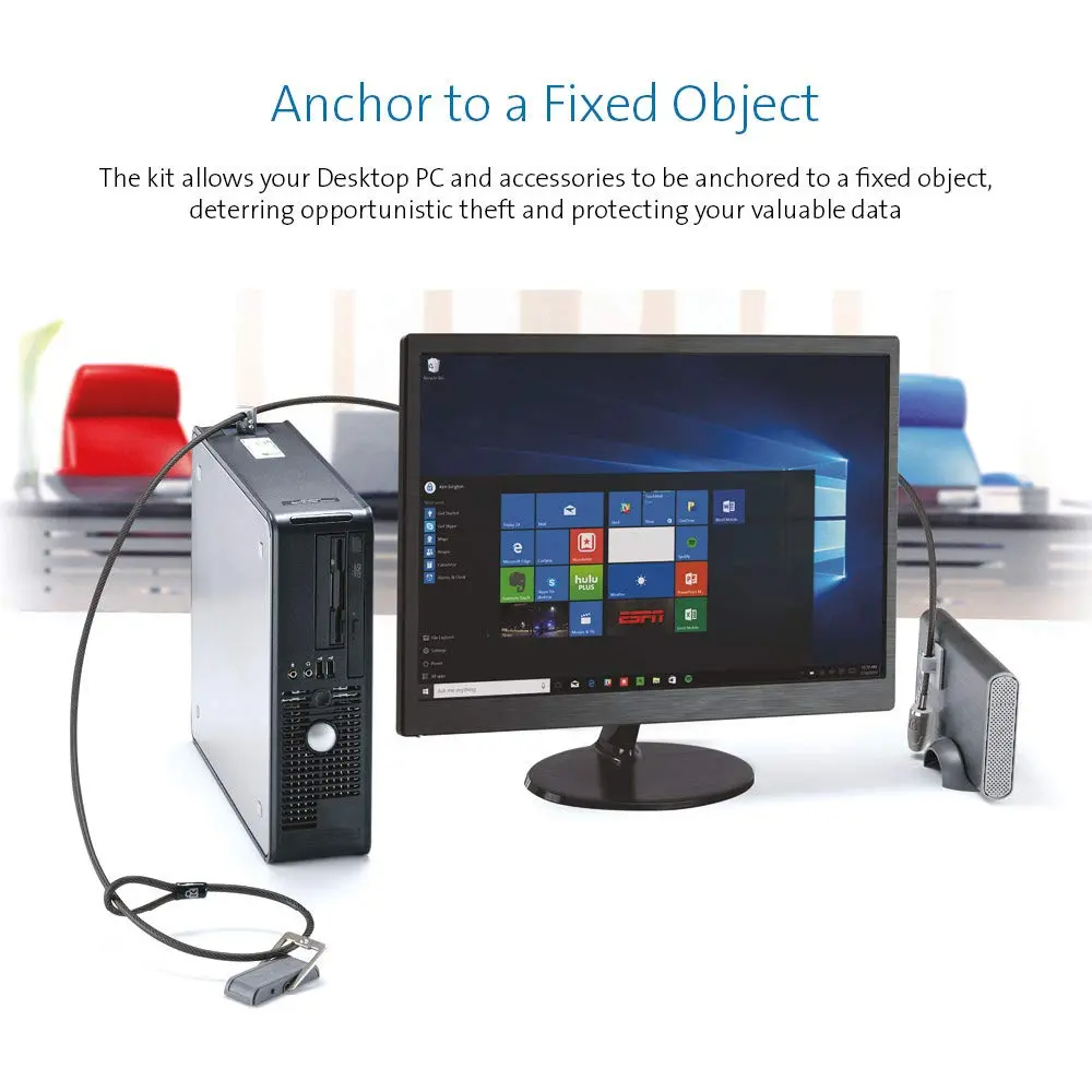 Kensington Desktop & Peripherals Locking Kit 2.0 with Anchor Accessory, 5mm Keying System | Secures PC, Peripherals, Keyboard & Mouse - view 4