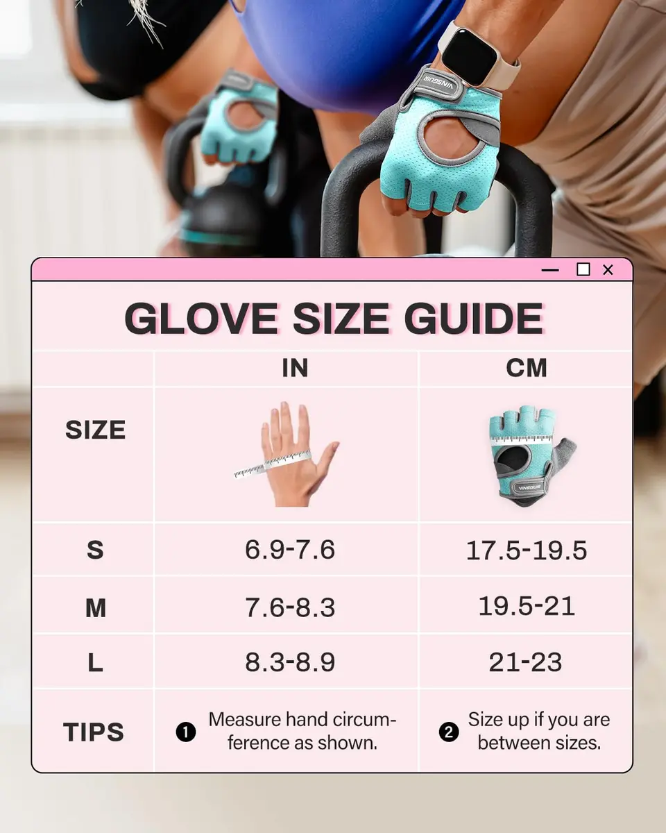 VINSGUIR Workout Gloves for Women and Men | Breathable & Padded Weight Lifting Gloves - view 7
