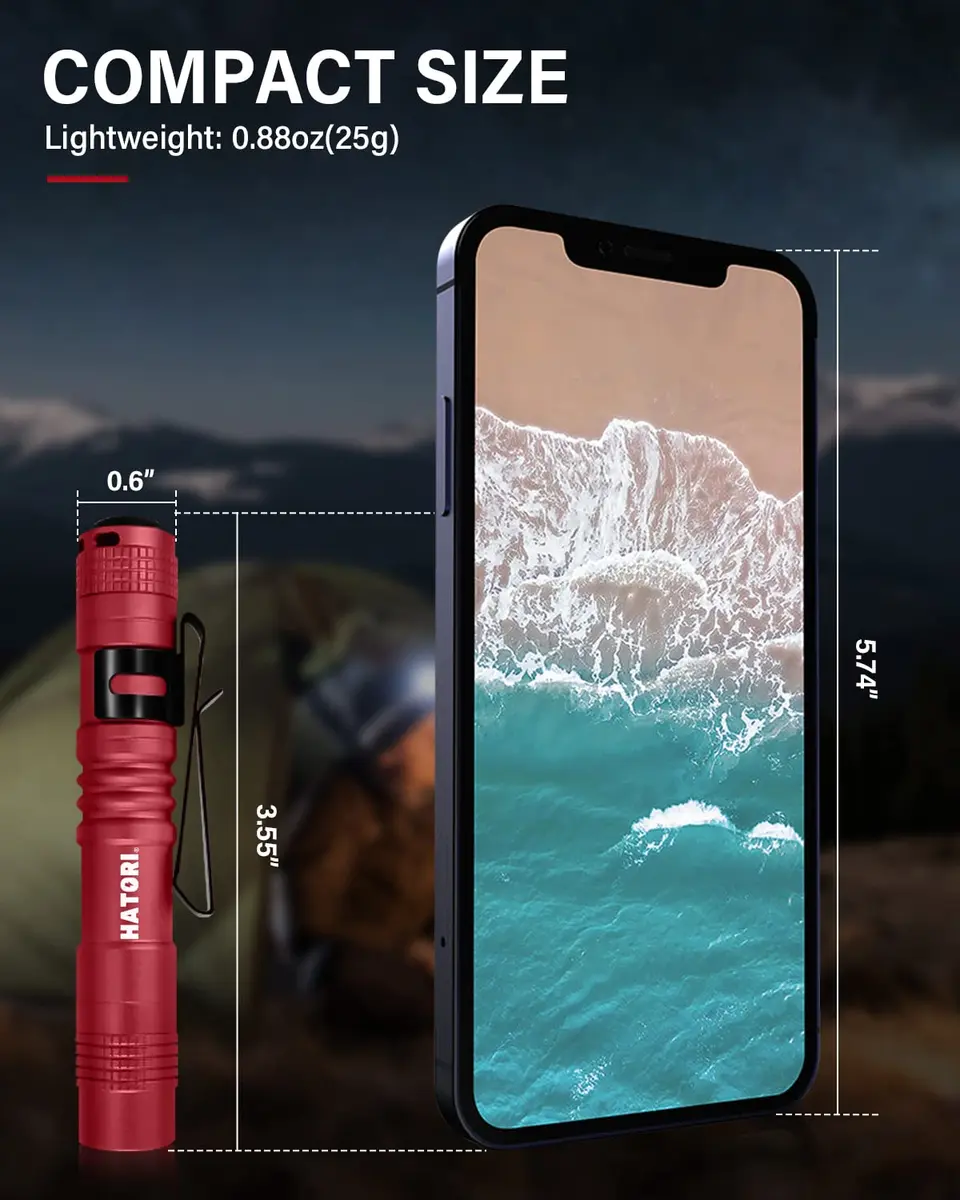 HATORI Mini LED Flashlight 150 Lumens | Compact, Waterproof & Portable for Emergencies - view 3