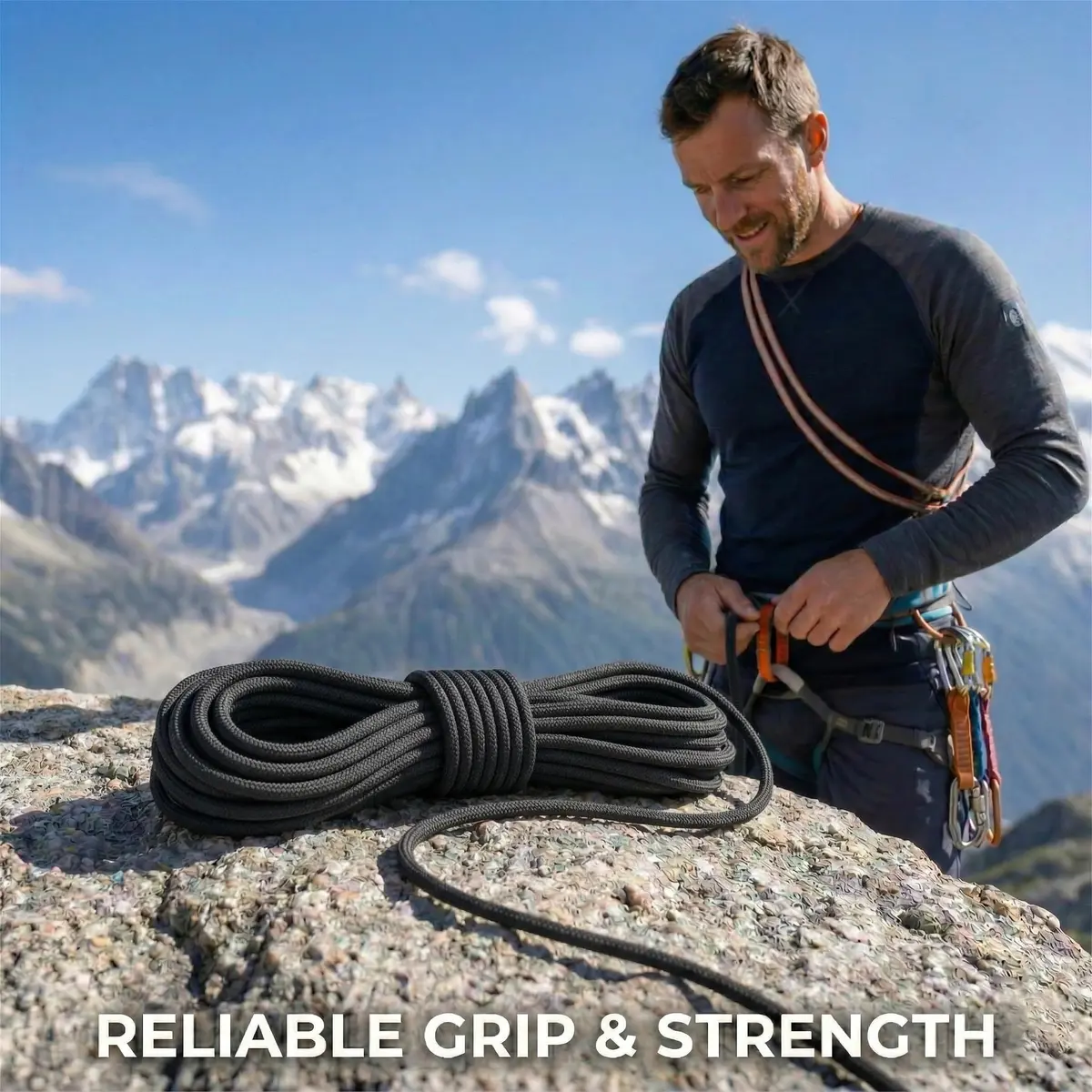 DerziNet Double Braided Arborist Rope 12.7 mm (1/2 Inch) x 15.24 m (50 Feet) Black | 8400 lb Tensile Strength - view 5