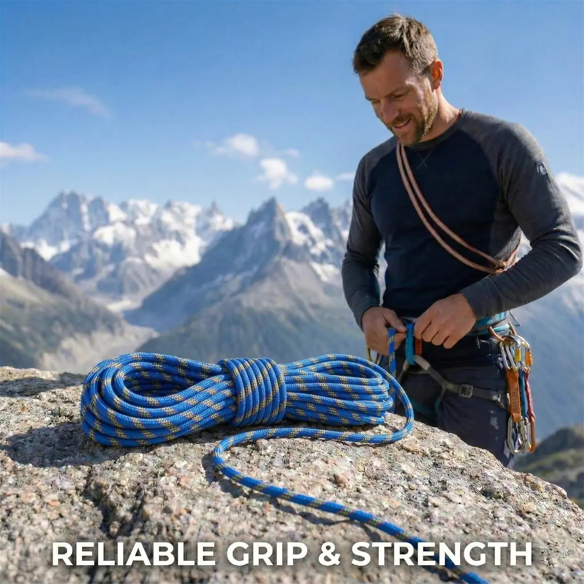 DerziNet Double Braided Arborist Rigging Rope 1.27 cm (1/2 in) x 15.24 m (50 ft) Blue | 37.2 kN (8400 lb) Tensile Strength - view 8