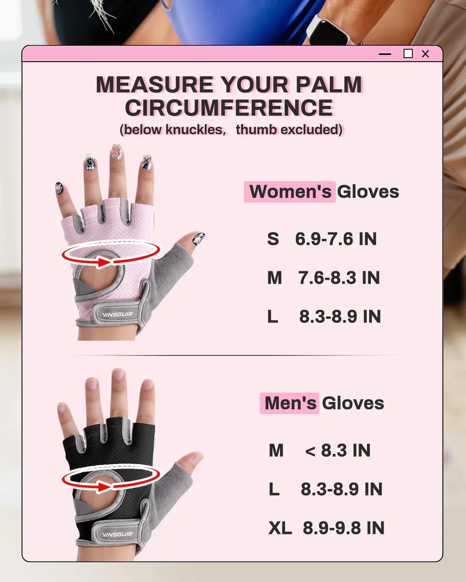 VINSGUIR Workout Gloves for Women and Men | Breathable & Padded Weight Lifting Gloves - view 7