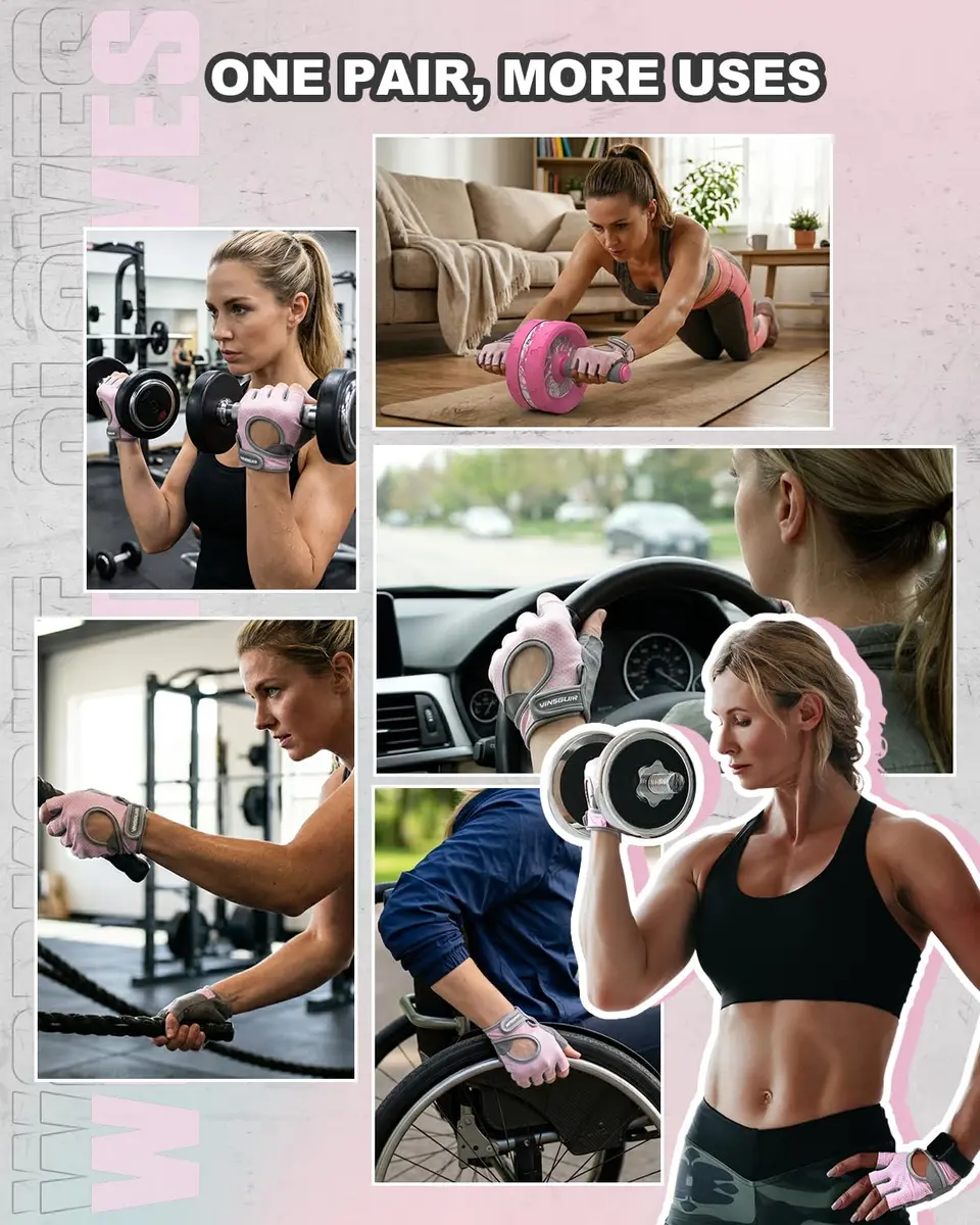 VINSGUIR Workout Gloves for Women and Men | Breathable Weight Lifting Gloves for Gym Exercise, Fitness, Training, Cycling - view 5