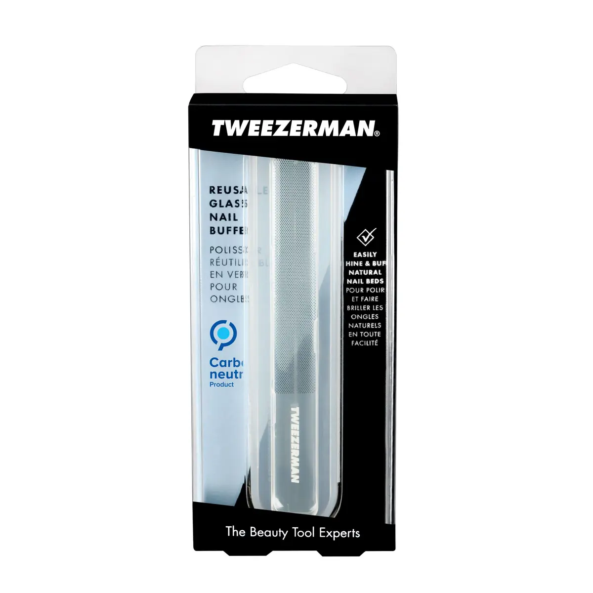 Tweezerman Glass Nail Buffer | Gentle, Durable & Reusable Nail Shine Tool in Blue, Gold, Rose Gold, Pink, Purple, Stainless Steel - view 5