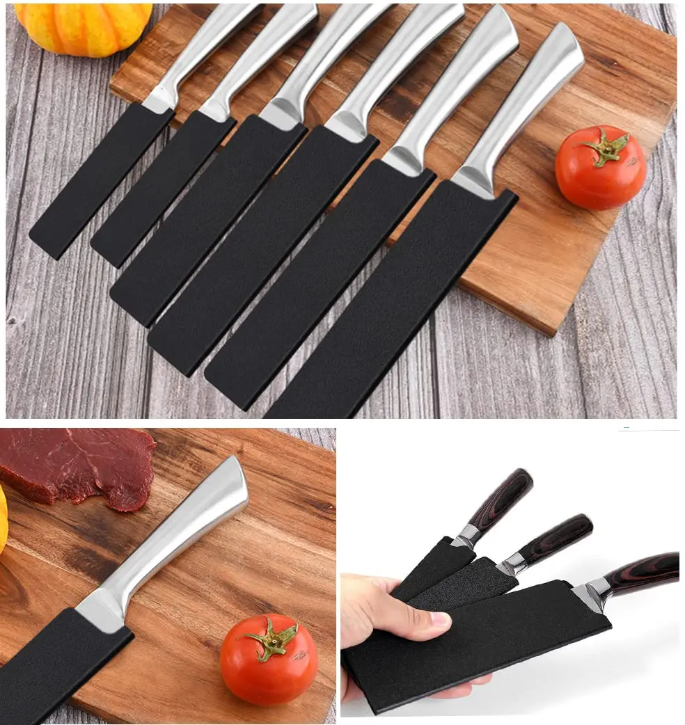 DkOvn Universal Knife Edge Guards Set, 10-Piece Black ABS Plastic Sheath | Protects Blades in Drawers - view 6