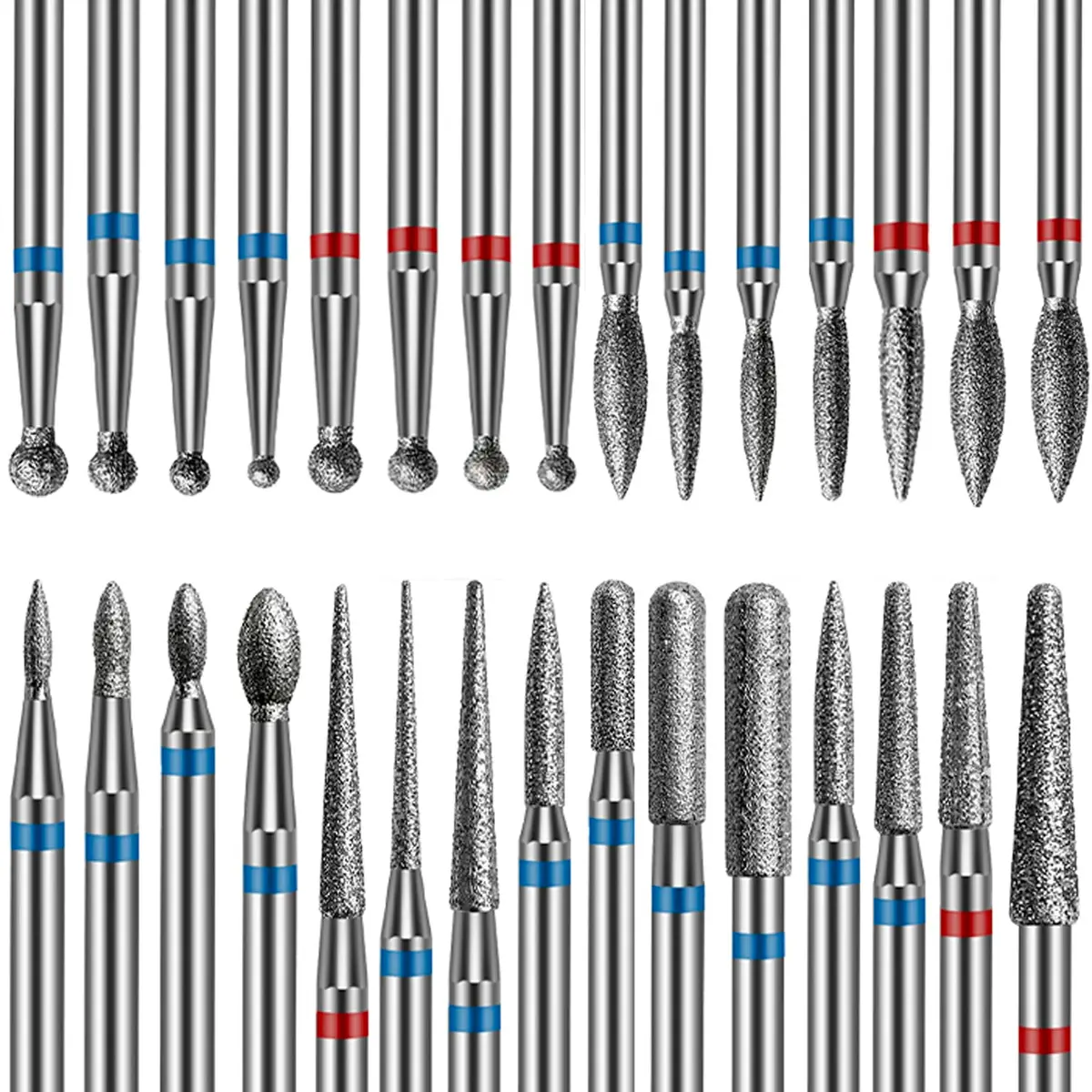 Rolokit 30PCS Diamond Nail Drill Bits Set for Cuticle Acrylic Gel Removal | Durable, Safe & Compatible with Most Drills - main product image