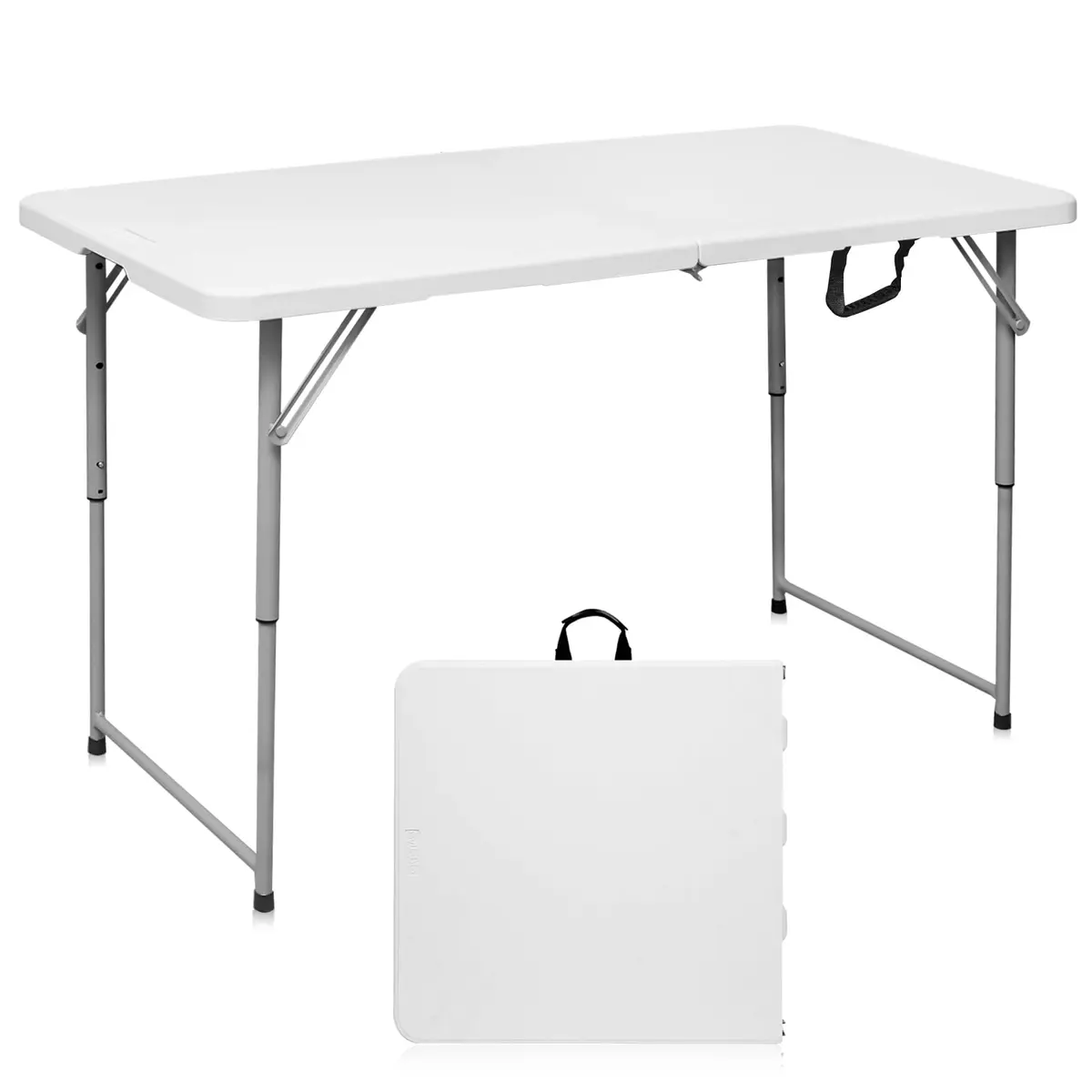 Byliable Folding Table 4 Foot | Heavy Duty Plastic Utility Table, White, 4ft, Foldable & Portable - main product image