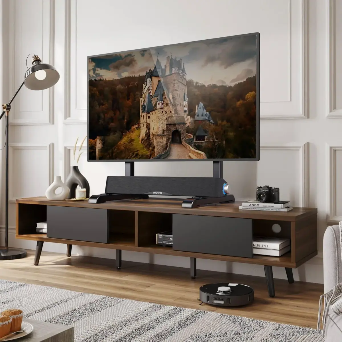 AX WABER Universal TV Stand for 24-80 Inch TVs | 7-Level Height Adjustable Tabletop Mount - view 8