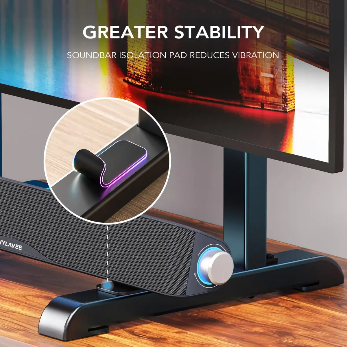AX WABER Universal TV Stand for 24-80 Inch TVs | 7-Level Height Adjustable Tabletop Mount - view 3