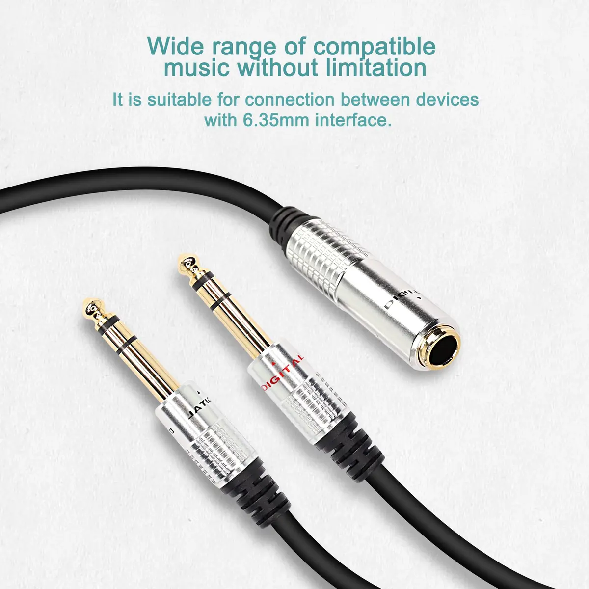 XMSJSIY 6.35mm 1/4TRS Headphone Splitter Cable 50cm | Clear Sound for Professional & Home Audio - view 5