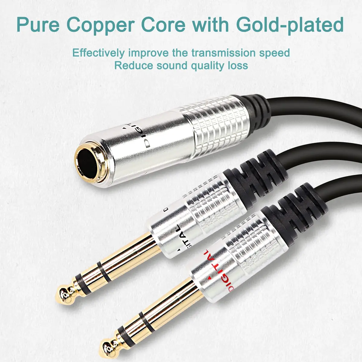 XMSJSIY 6.35mm 1/4TRS Headphone Splitter Cable 50cm | Clear Sound for Professional & Home Audio - view 2