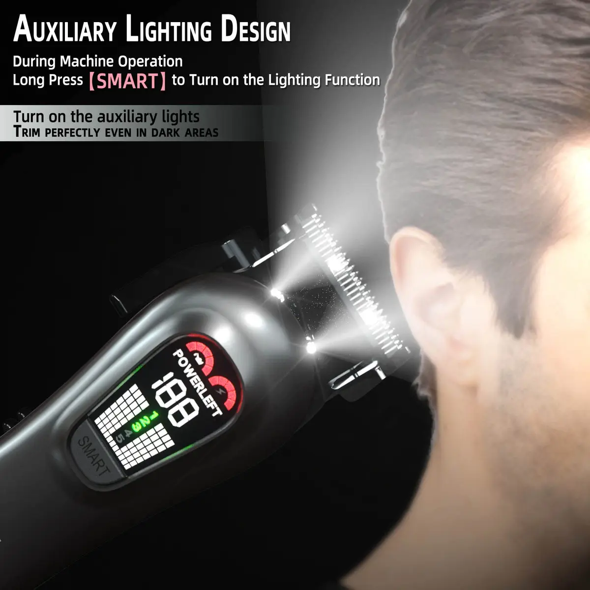 TCMKY Hair Clippers for Men Rechargeable Cordless & Corded | Powerful Alloy Steel Blade, LED Display, Light & Quiet Operation - view 3