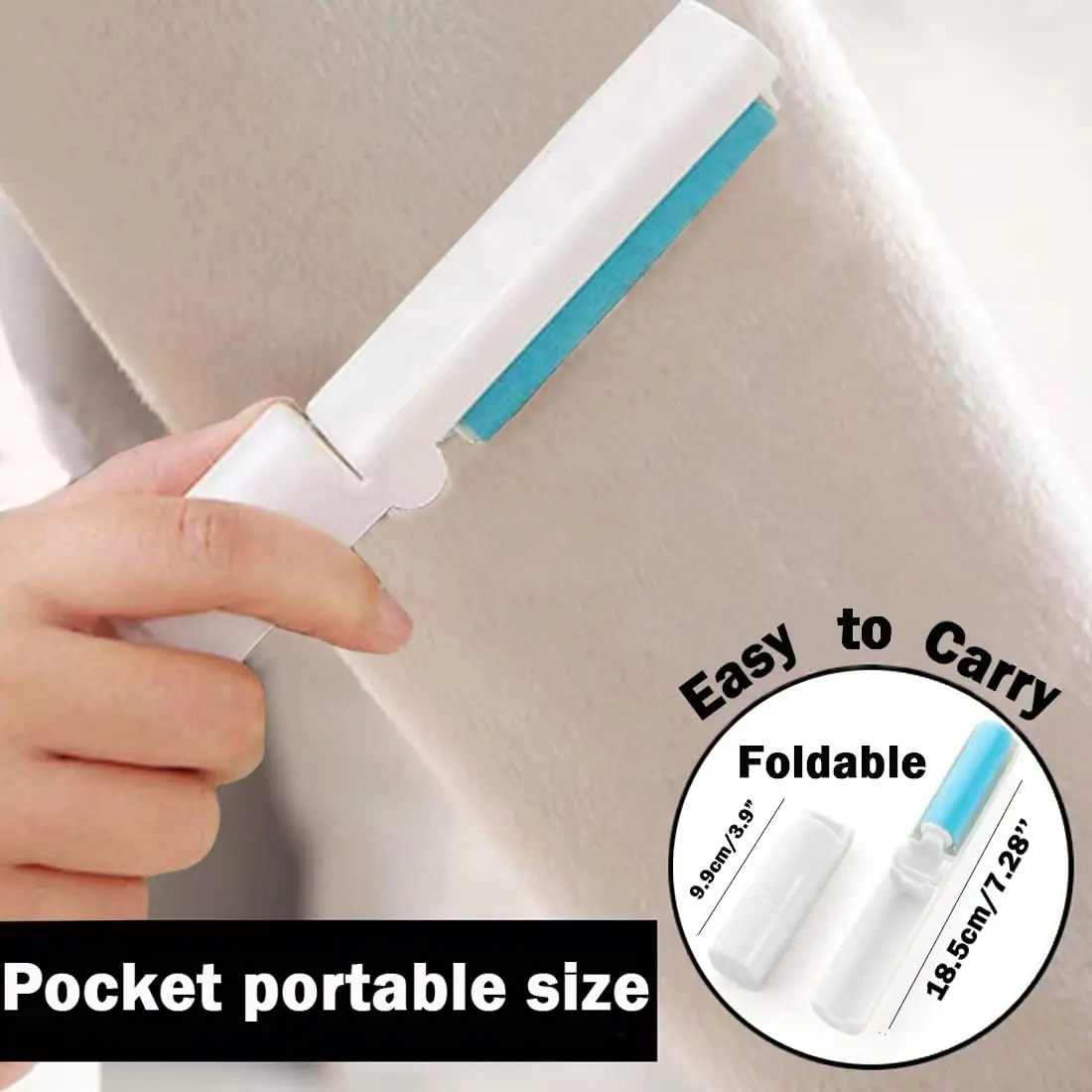 CALMTEE Reusable Lint Roller with Extendable Handle & 4-Piece Value Set | 8-Inch Jumbo, 1 Refill, 2 Mini Washable Pet Hair Remover - view 5
