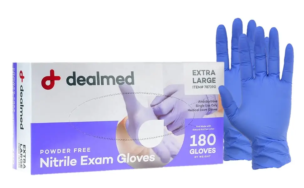 Dealmed Nitrile Exam Gloves X-Large Purple | Bulk Pack of 840 Boxes - main product image