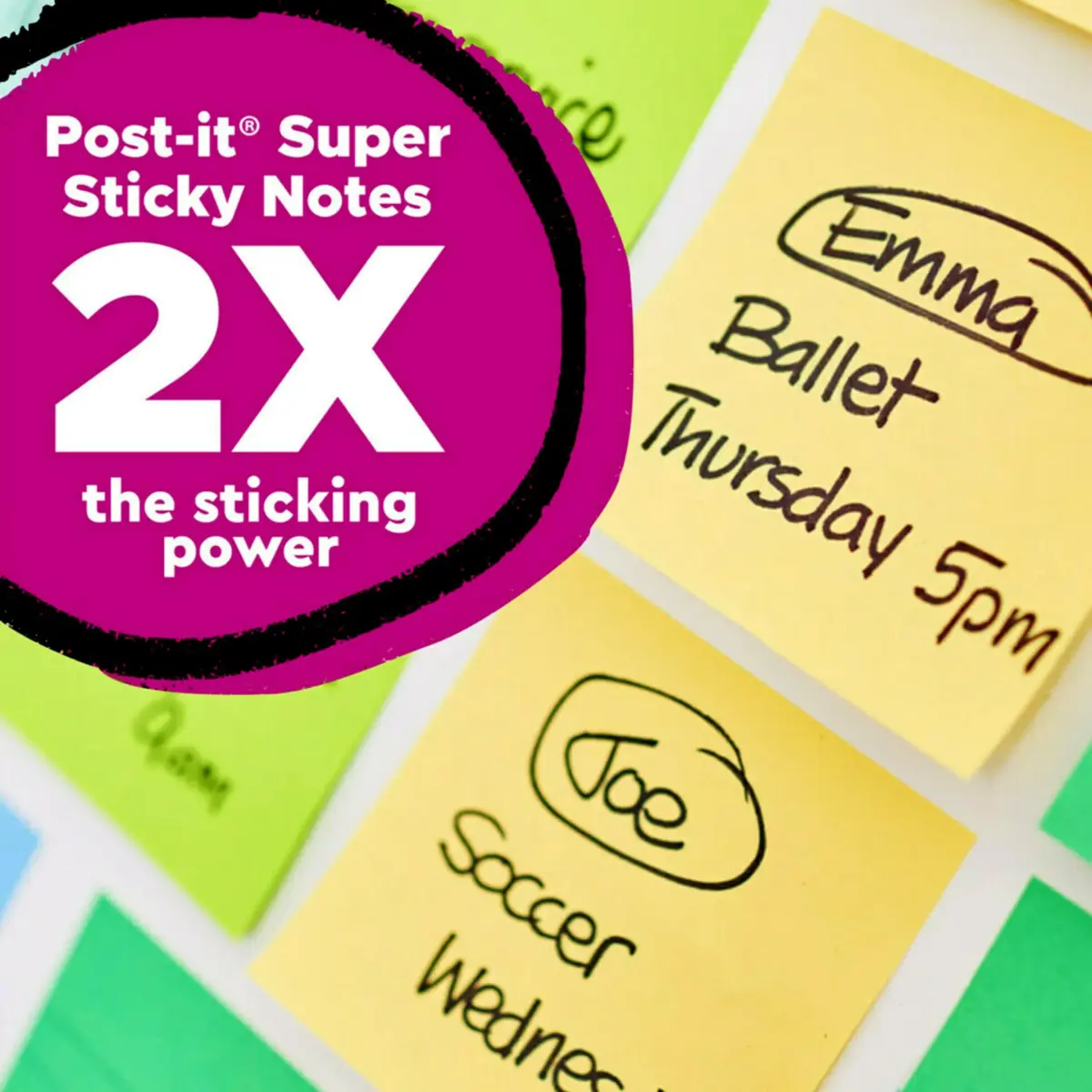 Post-it Super Sticky Notes Wanderlust Pastels Collection 3x3 in, 70 Sheets/Pad, 24 Pads | 2X Sticking Power, Recycled Paper - view 3