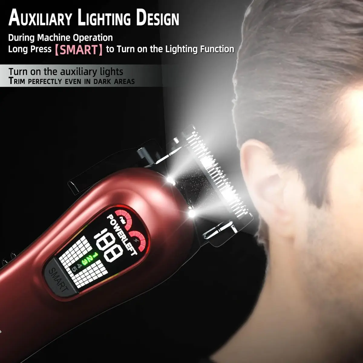 TCMKY Hair Clippers for Men Rechargeable Cordless & Corded | Powerful Steel Blade, LED Display, 200 Min Run - view 3