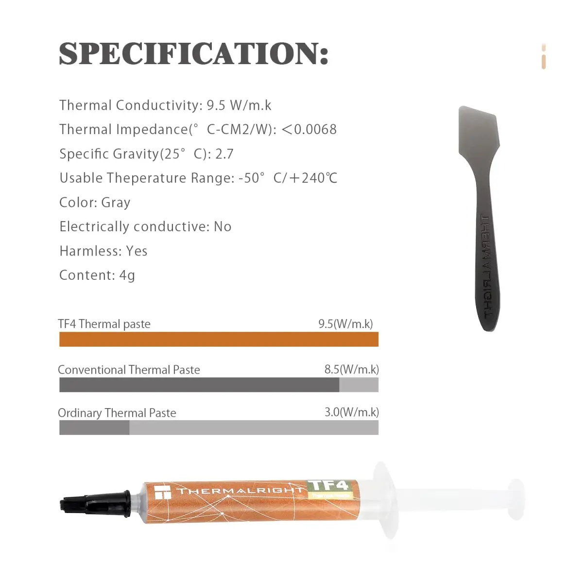 Thermalright TF4 4g Thermal Paste | 9.5W/mK High Conductivity Cooling for CPU/GPU - view 5